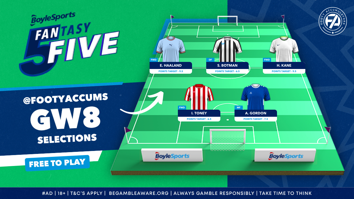 Our 5 Picks for Fantasy Five Ahead of Gameweek 8 of the PL Season Footy Accumulators