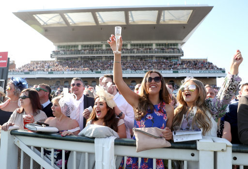 Revellers at Aintree enjoying the day.